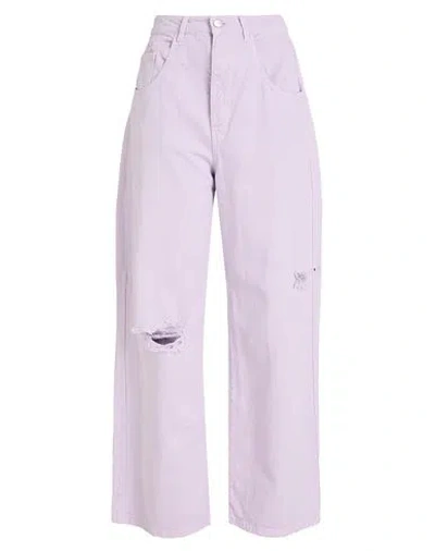 Icon Denim Woman Jeans Lilac Size 27 Cotton In Purple