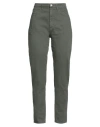Icon Denim Woman Denim Pants Military Green Size 27 Cotton In Green