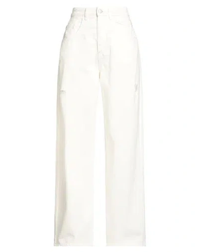 Icon Denim Woman Jeans Off White Size 26 Cotton