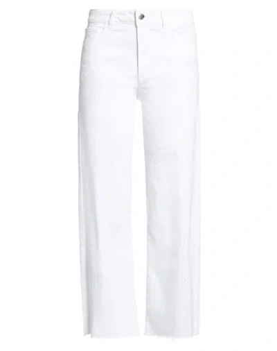 Icon Denim Woman Jeans White Size 26 Cotton, Elastane