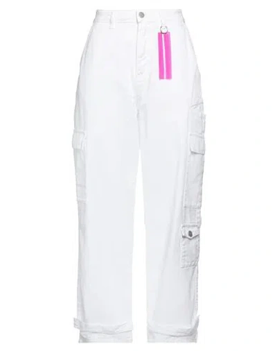 Icon Denim Woman Pants White Size 28 Cotton