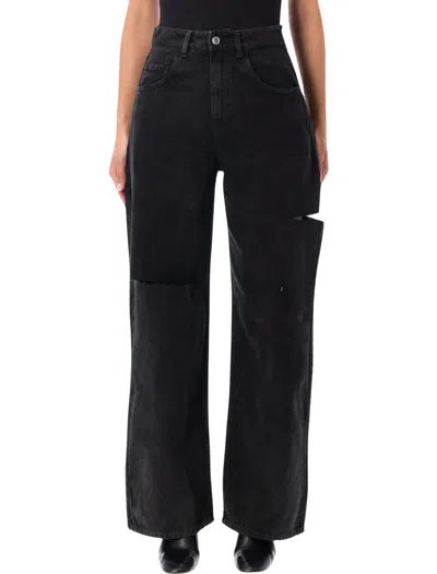 Icon Denim Women's Cutout Detail Wide-leg Jeans In Nero