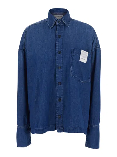 Icon Denim Women's  Classic Collar Button-front Long Sleeve Denim Shirt In Blue