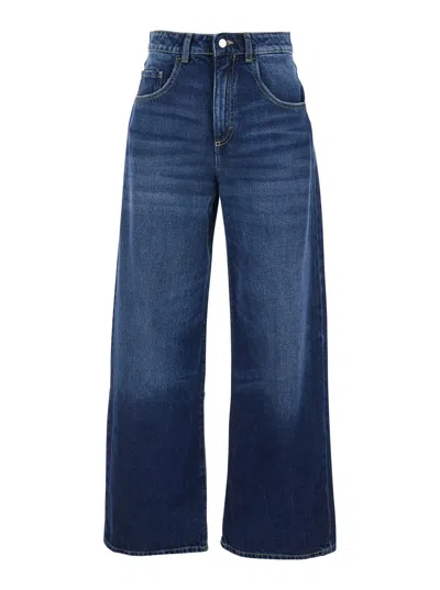 Icon Denim Women's Wide Leg Jeans With Back Logo Patch In Brown