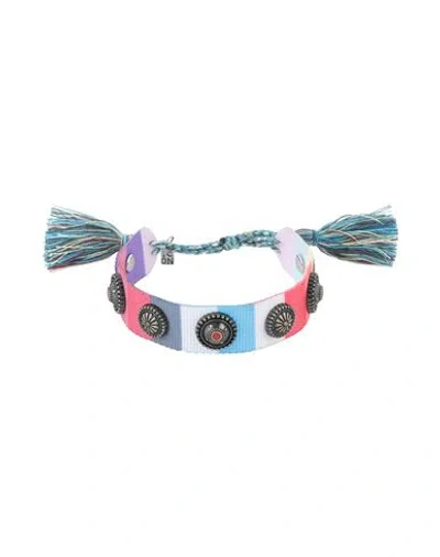 Icon Design Living Woman Bracelet Azure Size - Textile Fibers In Blue