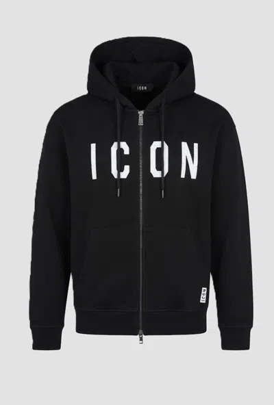 Icon Hoodie And Black Zipper