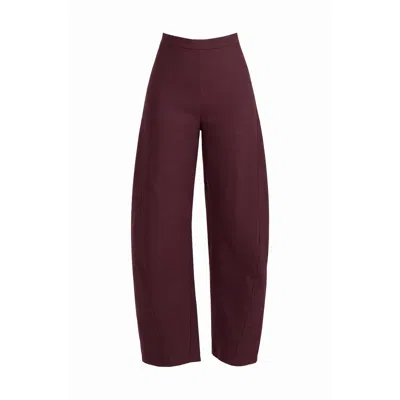 Icon Leva Women's Brown / Red Athena Suiting Barrel Leg Pants Burgundy In Multi