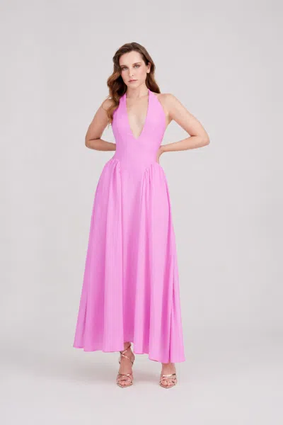 Icon Leva Women's Freya Chiffon Halter Maxi Dress - Vivid Pink