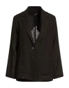 Icona By Kaos Woman Blazer Black Size 10 Linen In Black