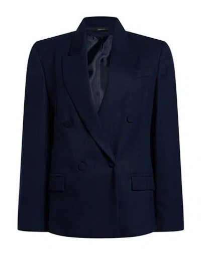 Icona By Kaos Woman Blazer Blue Size 2 Polyester, Viscose, Elastane