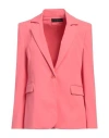 Icona By Kaos Woman Blazer Coral Size 10 Polyester, Elastane In Red