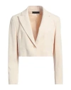 Icona By Kaos Woman Blazer Cream Size 8 Polyester, Elastane In White