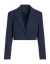 Icona By Kaos Woman Blazer Navy Size 6 Polyester, Elastane In Blue