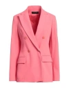 Icona By Kaos Woman Blazer Coral Size 10 Polyester, Elastane In Pink