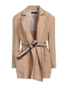 Icona By Kaos Woman Blazer Sand Size 6 Viscose, Linen In Beige