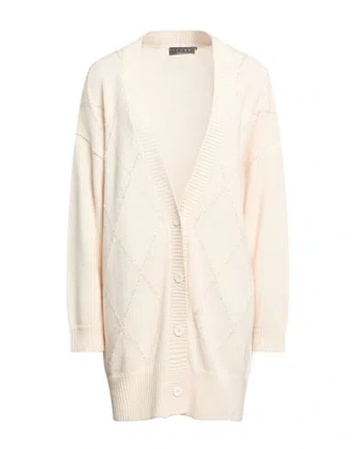 Icona By Kaos Woman Cardigan Beige Size L Acrylic, Viscose, Wool, Alpaca Wool In Sand