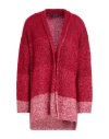 Icona By Kaos Woman Cardigan Brick Size M Polyester, Acrylic, Polyamide, Mohair Wool In Red