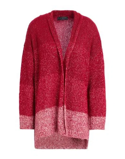 Icona By Kaos Woman Cardigan Brick Size M Polyester, Acrylic, Polyamide, Mohair Wool In Red