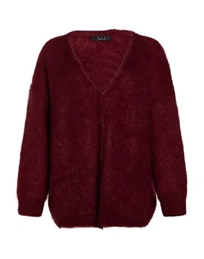 Icona By Kaos Woman Cardigan Brick Size S Mohair Wool, Polyamide, Elastane In Red
