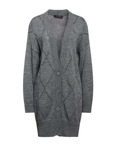 Icona By Kaos Woman Cardigan Charcoal Size S Acrylic, Viscose, Wool, Alpaca Wool In Grey