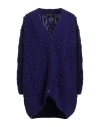 Icona By Kaos Woman Cardigan Dark Purple Size S Acrylic, Viscose, Wool, Alpaca Wool In Purple