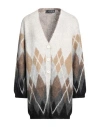 Icona By Kaos Woman Cardigan Light Grey Size Xs Acrylic, Mohair Wool, Polyamide In Grey