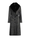 Icona By Kaos Woman Coat Black Size 10 Polyester In Black