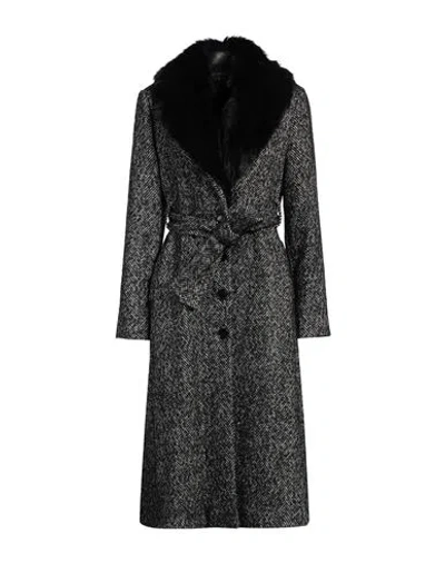 Icona By Kaos Woman Coat Black Size 10 Polyester