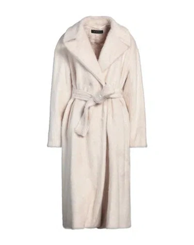 Icona By Kaos Woman Coat Off White Size 10 Acrylic, Polyamide