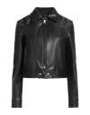 Icona By Kaos Woman Jacket Black Size 12 Polyester, Polyurethane In Black