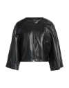Icona By Kaos Woman Jacket Black Size 12 Polyester, Polyurethane