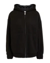 Icona By Kaos Woman Jacket Black Size 6 Polyester, Acrylic, Wool In Black
