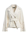 Icona By Kaos Woman Jacket Ivory Size 8 Cotton In White