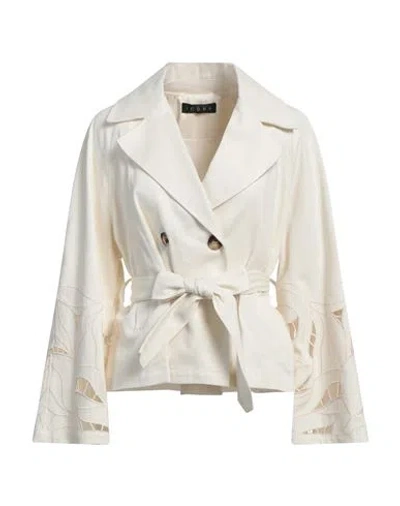 Icona By Kaos Woman Jacket Ivory Size 8 Cotton In White