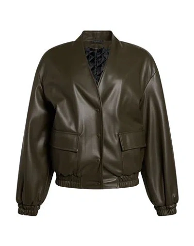 Icona By Kaos Woman Jacket Military Green Size 6 Polyurethane, Polyester
