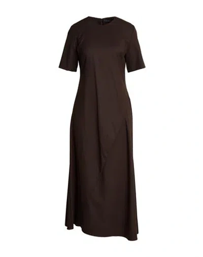 Icona By Kaos Woman Maxi Dress Chocolate Brown Size 6 Polyester, Viscose, Elastane