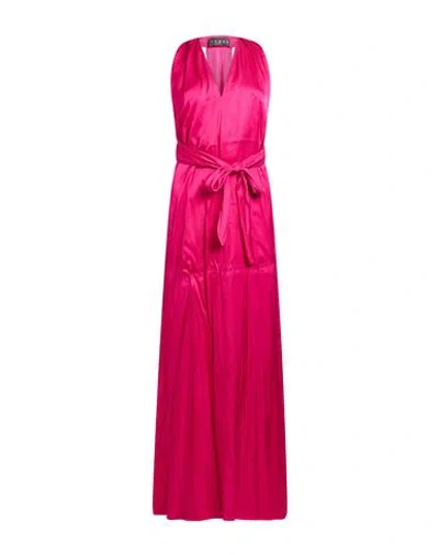 Icona By Kaos Woman Maxi Dress Fuchsia Size 8 Viscose In Pink