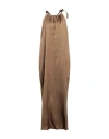 Icona By Kaos Woman Maxi Dress Khaki Size 2 Viscose In Beige