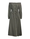 Icona By Kaos Woman Maxi Dress Military Green Size 12 Cotton In Green