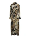Icona By Kaos Woman Maxi Dress Military Green Size 12 Viscose In Green