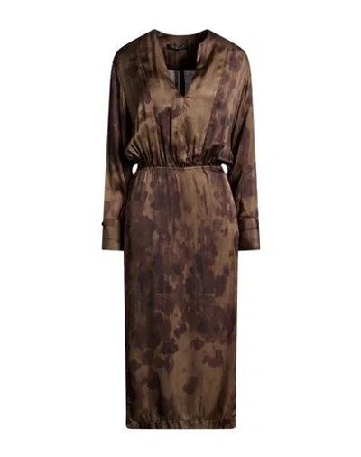 Icona By Kaos Woman Maxi Dress Military Green Size 4 Viscose