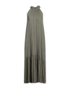 Icona By Kaos Woman Maxi Dress Military Green Size 6 Linen, Viscose