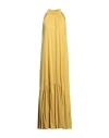 Icona By Kaos Woman Maxi Dress Marigold Size 6 Linen, Viscose In Yellow