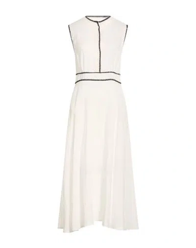 Icona By Kaos Woman Maxi Dress White Size 10 Linen