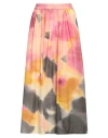 Icona By Kaos Woman Maxi Skirt Pink Size 6 Cotton In Pink