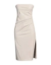 Icona By Kaos Woman Midi Dress Beige Size 8 Polyester In Beige