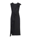 Icona By Kaos Woman Midi Dress Black Size 10 Cotton In Black