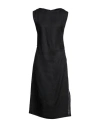 Icona By Kaos Woman Midi Dress Black Size 10 Linen In Black