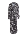 Icona By Kaos Woman Midi Dress Black Size 12 Viscose In Animal Print