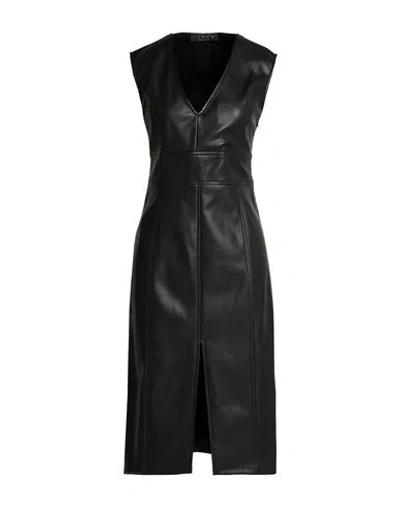 Icona By Kaos Woman Midi Dress Black Size 2 Polyurethane, Polyester
